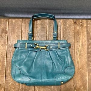 Teal coach handbag